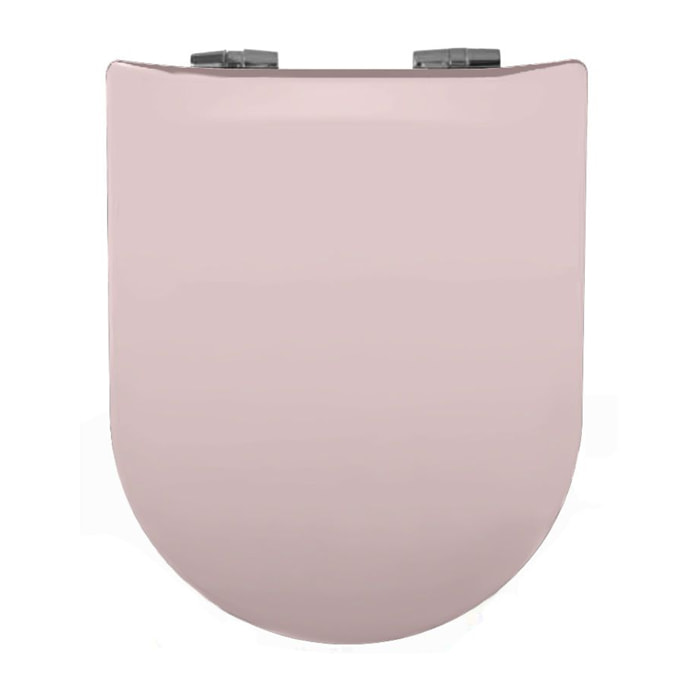 Abattant uni wood slim double avec descente assistée - Rose Clair