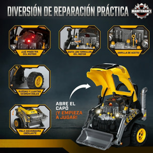 AIYAPLAY Juguete de Motor de Excavadora para Niños, Volante de Juguete con Vapor, Luces y Sonidos, Set de Reparación Mecánico Desmontable, Regalo Educativo para Niños y Niñas de 3-6 Años, Amarillo