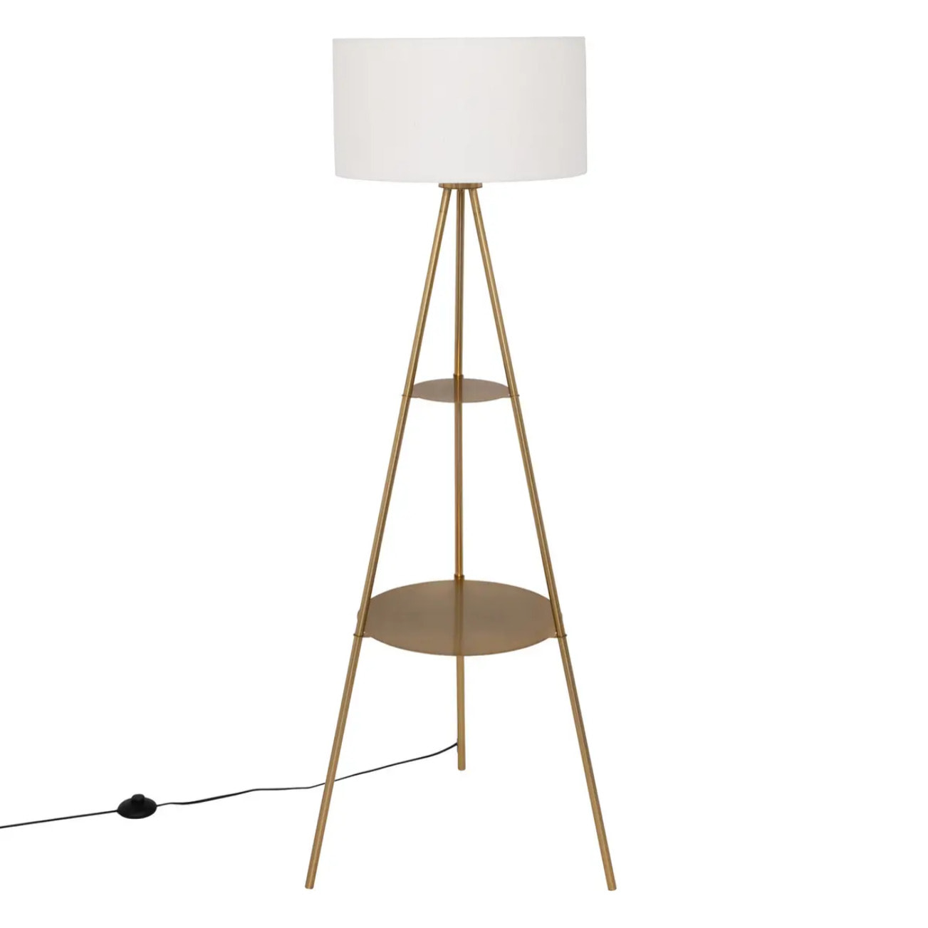 Lampadaire trépied "Arthus" doré H163cm