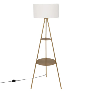 Lampadaire trépied "Arthus" doré H163cm