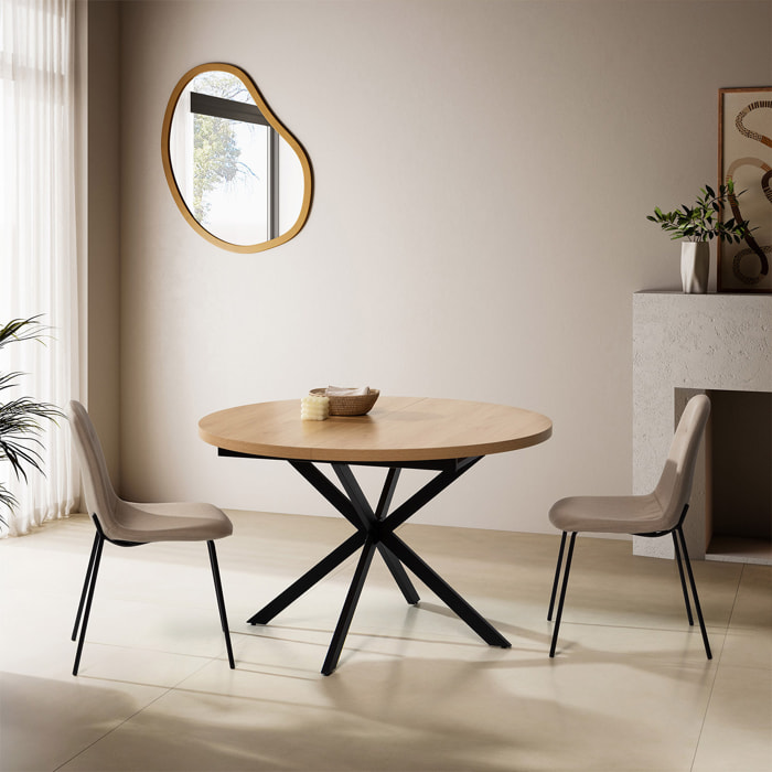Mesa redonda extensible Murano efecto Roble, 120-160 cm