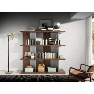 Estantería Angel Cerda madera chapada en nogal 180x40x170cm