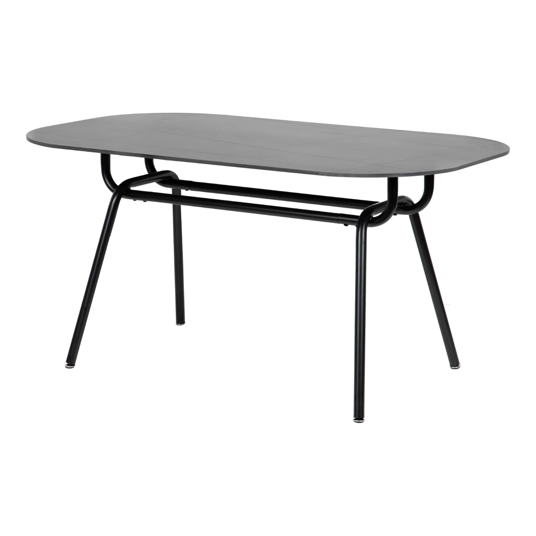 Mesa Comedor Metal-resina Negra 150x90x75 Cm