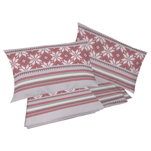 Completo letto norvegia rosso 100% cotone