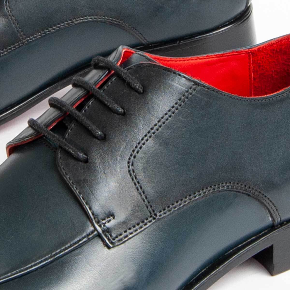 Zapato Oxford De Piel - Azul