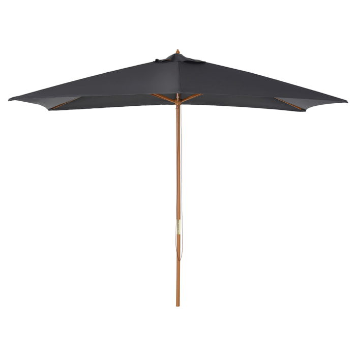 Parasol droit rectangulaire de jardin grande taille dim. 3L x 2l x 2,5H m anthracite