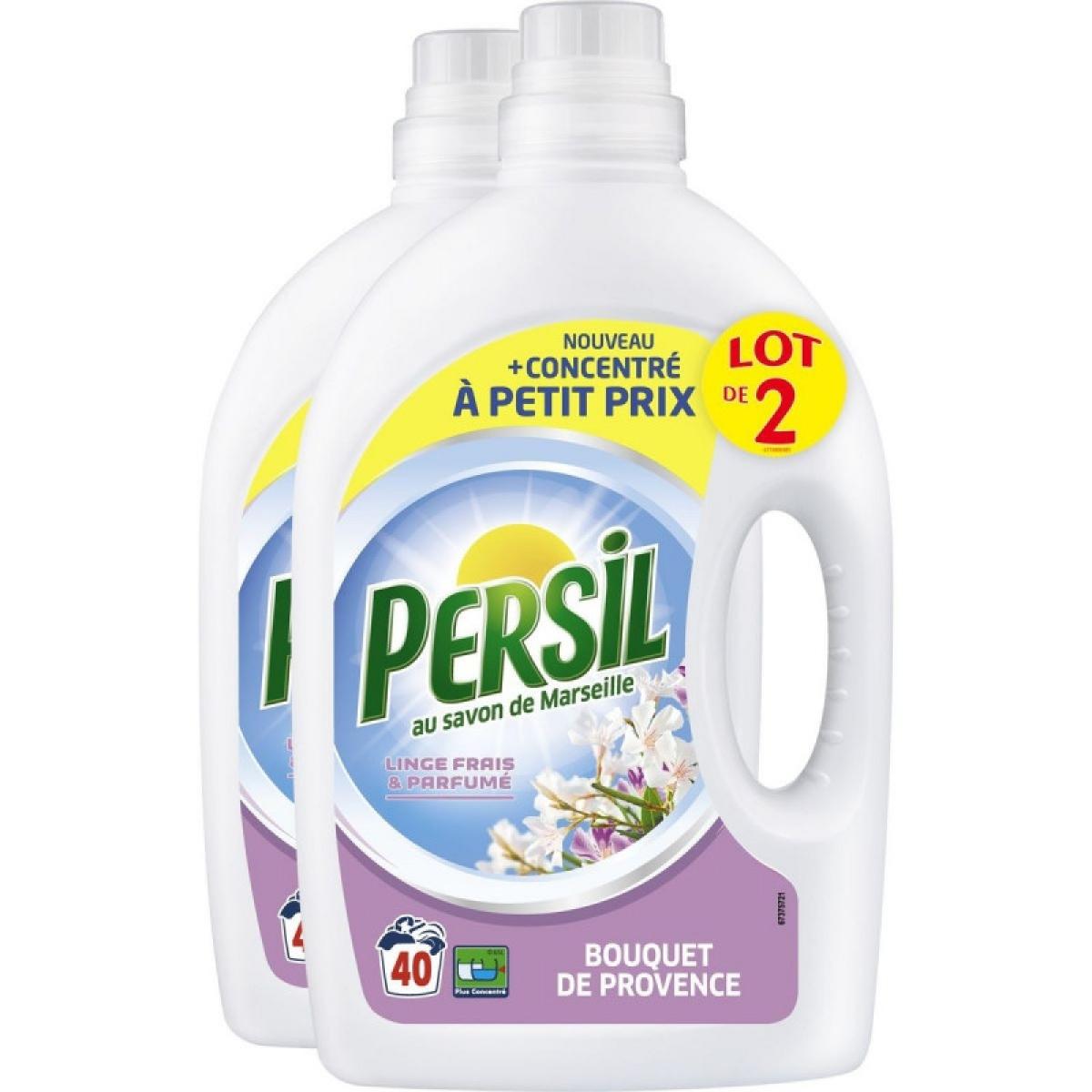Persil - Pack de 2 - Persil - Lessive Liquide Bouquet de Provence 2l 40  Lavages Lot de 2