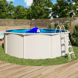 Piscine hors sol acier ronde Ø 4,55 x 1,32 m blanche SAPHIR