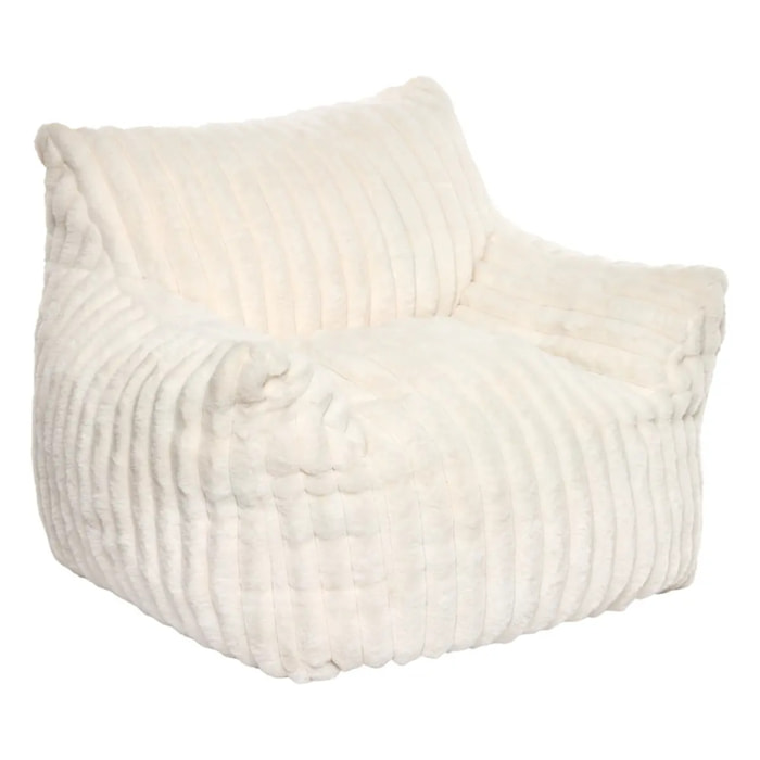 Fauteuil enfant Muzi côtelé H.47cm blanc