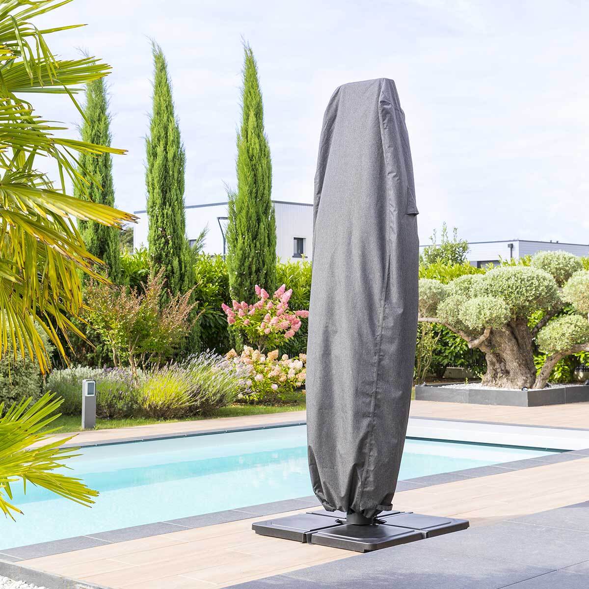 Housse de protection "Hambo" pour parasol décentré S 210x60x30cm en polyester
