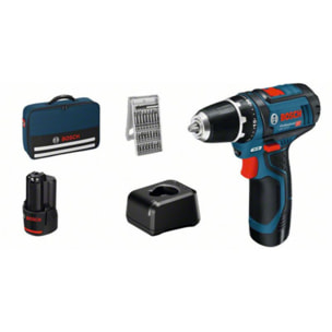 Perceuse-visseuse sans-fil GSR 12V-15 - BOSCH - avec 25 accessoires 1 Batterie 12V 2,0Ah -chargeur - sac - 060186810H