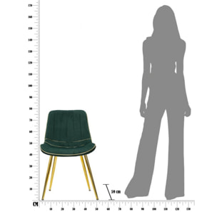 SEDIA PARIS VERDE/GOLD SET 2 PZ CM 51X59X79