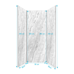 Pack 3 Panneaux Muraux Pierre Artic Storm 90x250 cm + Profilés Chrome - STONE'IT