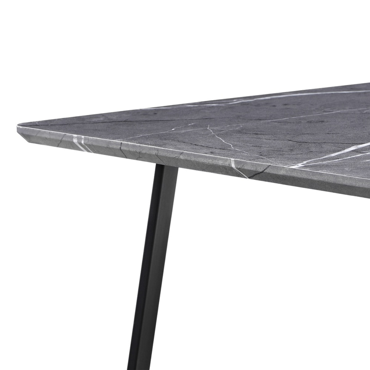 Coffee table stile moderno con marmo grigio scuro 90x55x35 cm - Valencia