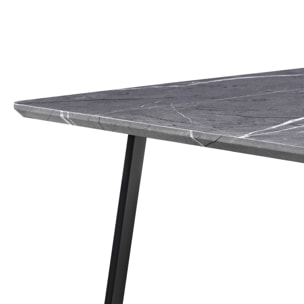 Coffee table stile moderno con marmo grigio scuro 90x55x35 cm - Valencia