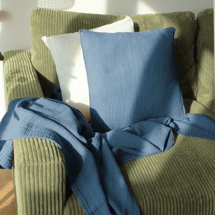 Housse de coussin en gaze de coton, SIMPLEMENT GAUFRÉ