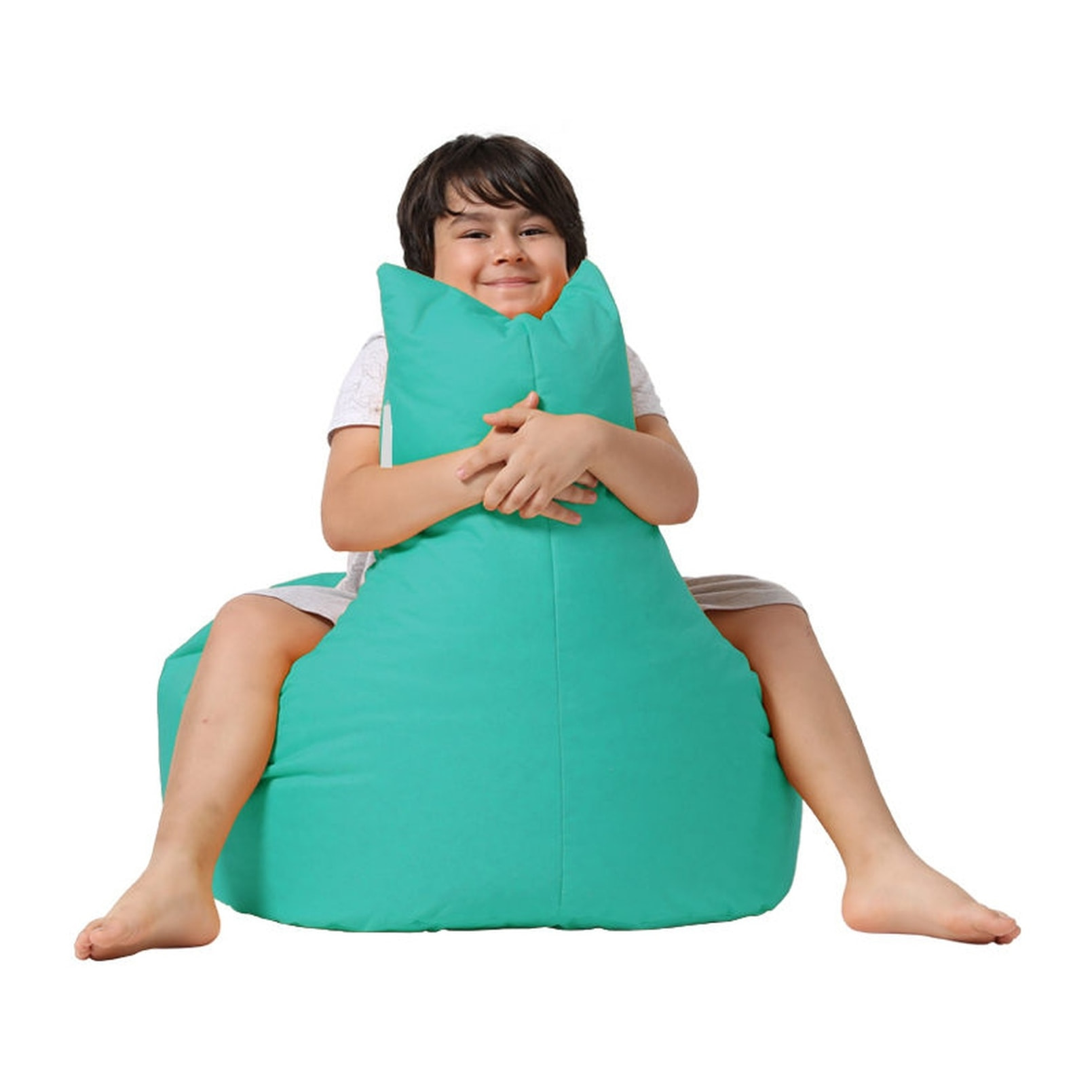 Sillón-puf turquesa