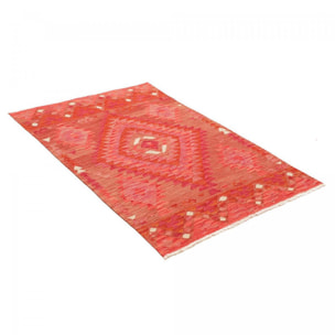 Tapis kilim géométrique, tissé plat en laine, USADE