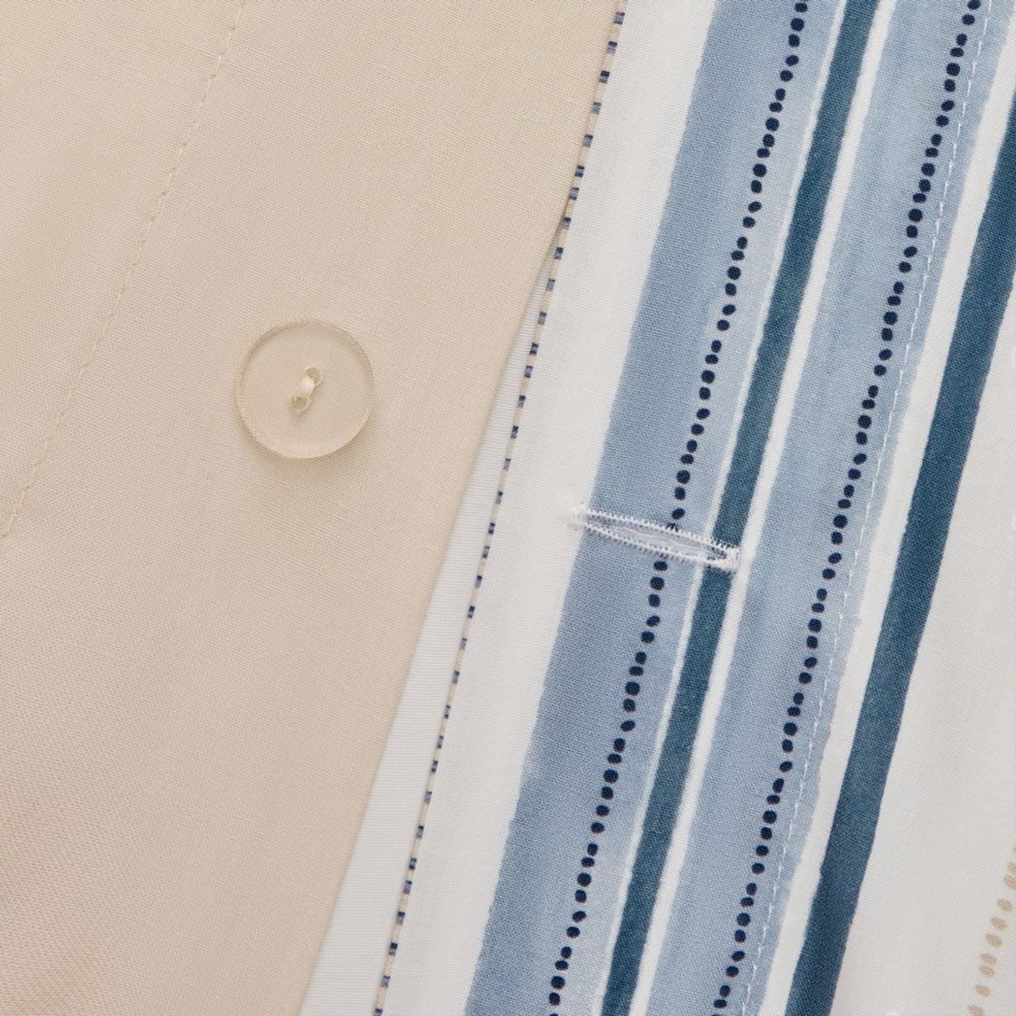 Funda nórdica de algodón percal 180 hilos rayas Drea color azul 100% Algodón percal