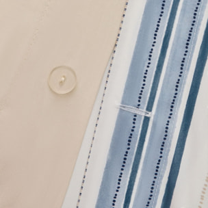 Funda nórdica de algodón percal 180 hilos rayas Drea color azul 100% Algodón percal