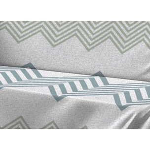 Telo Arredo Multiuso In 100% Cotone Disegno Zig Zag