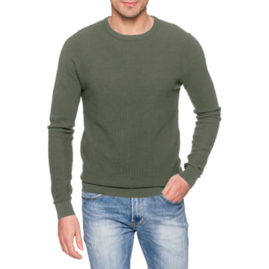 Cardigan Hot Buttered Sapphire cuello redondo Verde militar