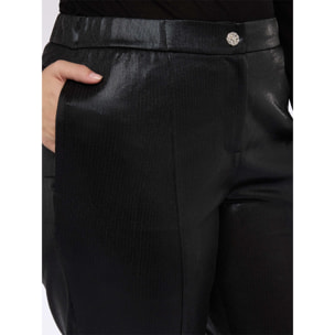 Fiorella Rubino - Pantalones Carrot Fit en jersey lurex - Negro
