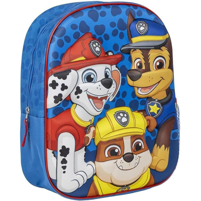 Paw patrol 3d, mochila infantil de la patrulla canina unisex niños, azul, pequeña
