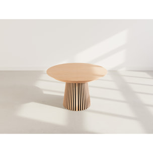 Freya - table à manger ronde extensible - effet bois - 4 à 8 personnes - Bois