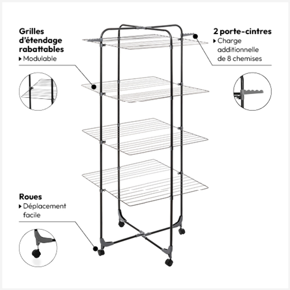 Étendoir à linge modulable tour 40 m Mojave