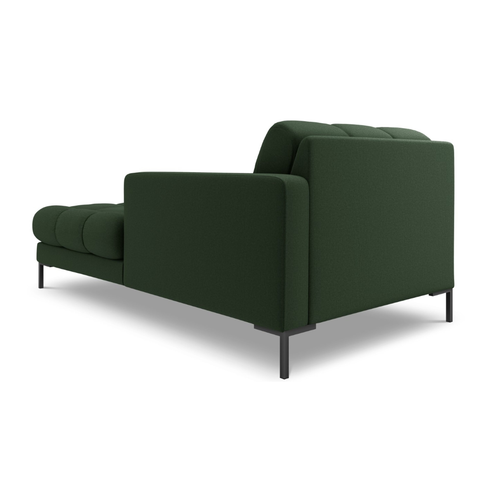 Méridienne droite "Bali" en tissu structurel vert foncé