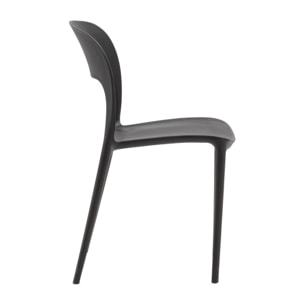 set 4 sedie impilabili in polipropilene nere