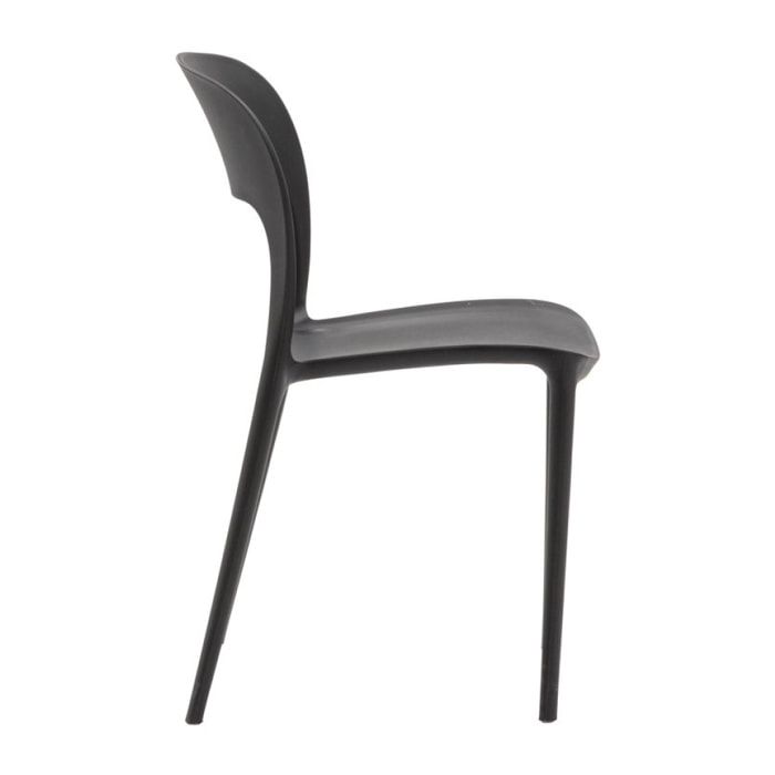 set 4 sedie impilabili in polipropilene nere