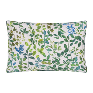 Taie d'oreiller imprimée en satin de coton, VOLIERE SKY, Multicolore