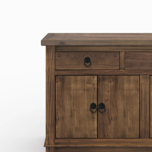 Buffet en bois recyclé 3 portes et 4 tiroirs - Mastic