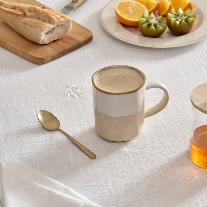 Mug Kate blanc et beige 32cl