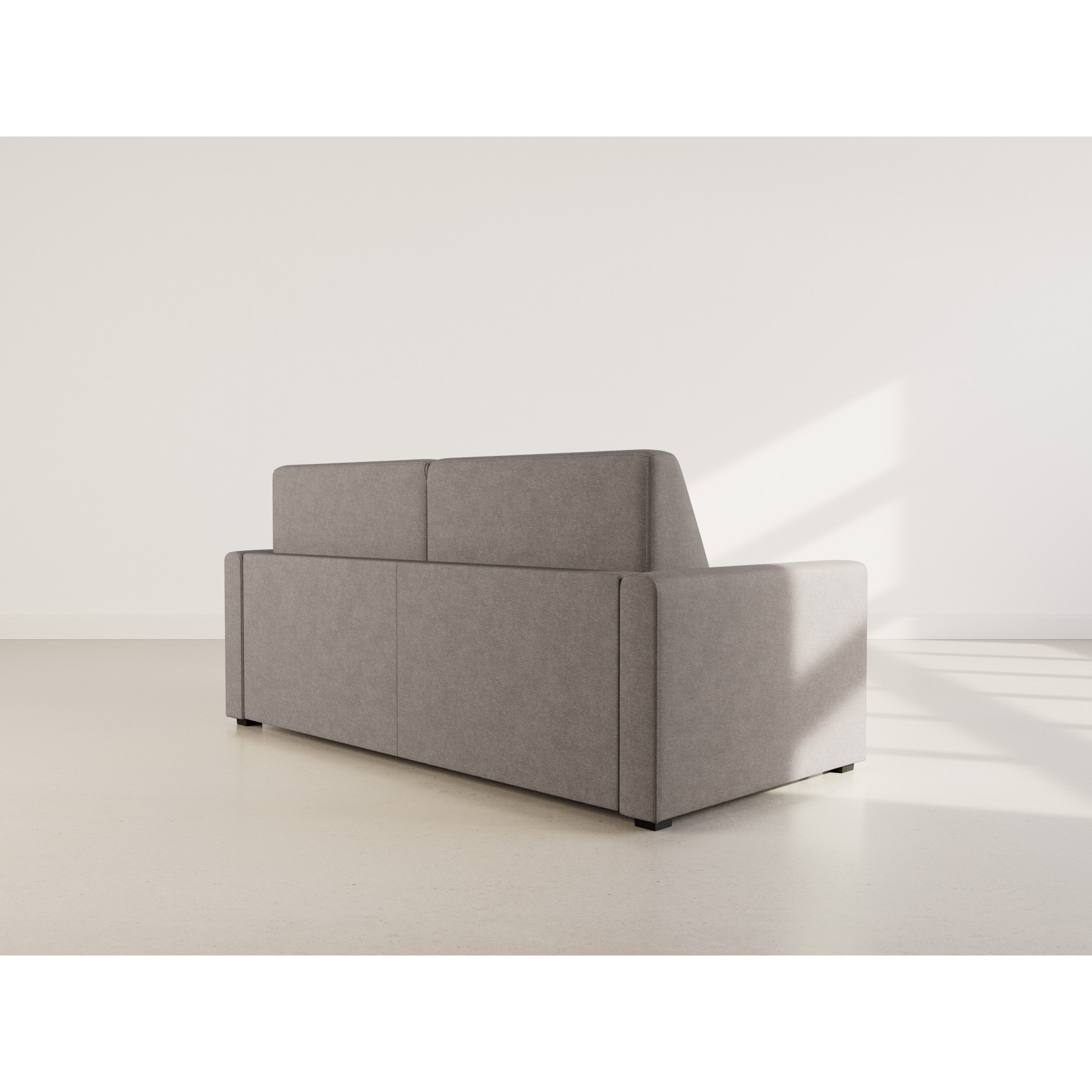 Julia - canapé lit 3 places convertible express couchage quotidien 140 cm matelas 14 cm en tissu - Gris