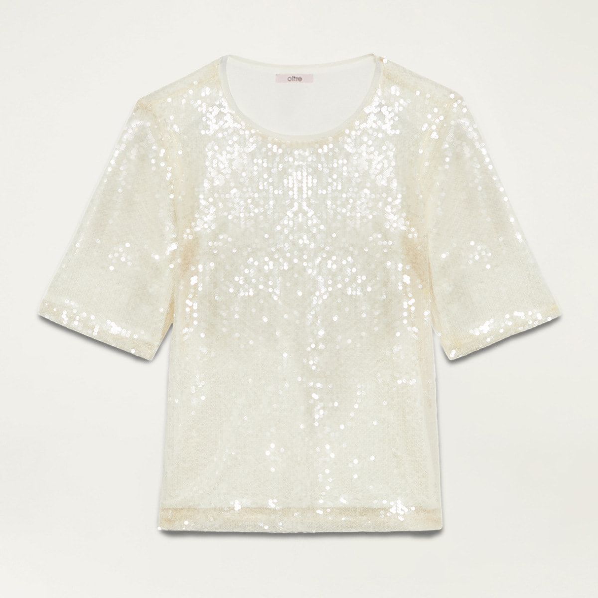 Oltre - Blusa de lentejuelas - Blanco