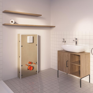 Pack WC bâti support + cuvette et abattant + plaque de commande + habillage à carreler