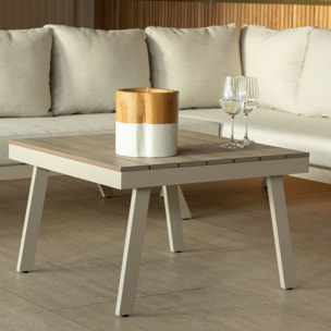 Salon de jardin 6 places en aluminium beige  CALVI