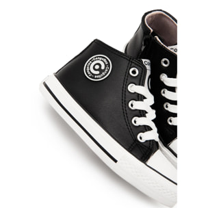 Zapatillas Altas de Niña Logo Napa Negro