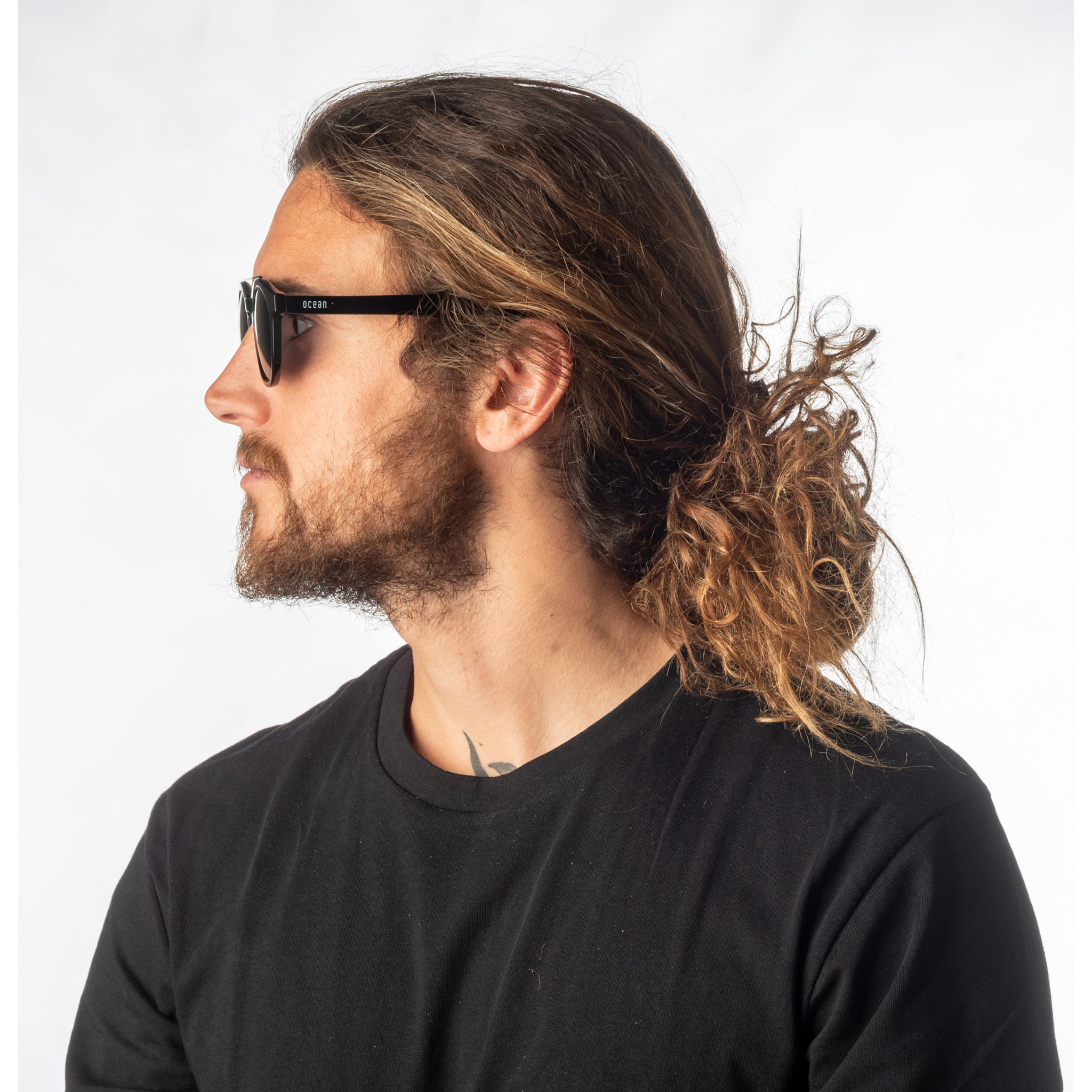 Gafas de sol OCEAN TIBURON - Negro brillante / Ahumada