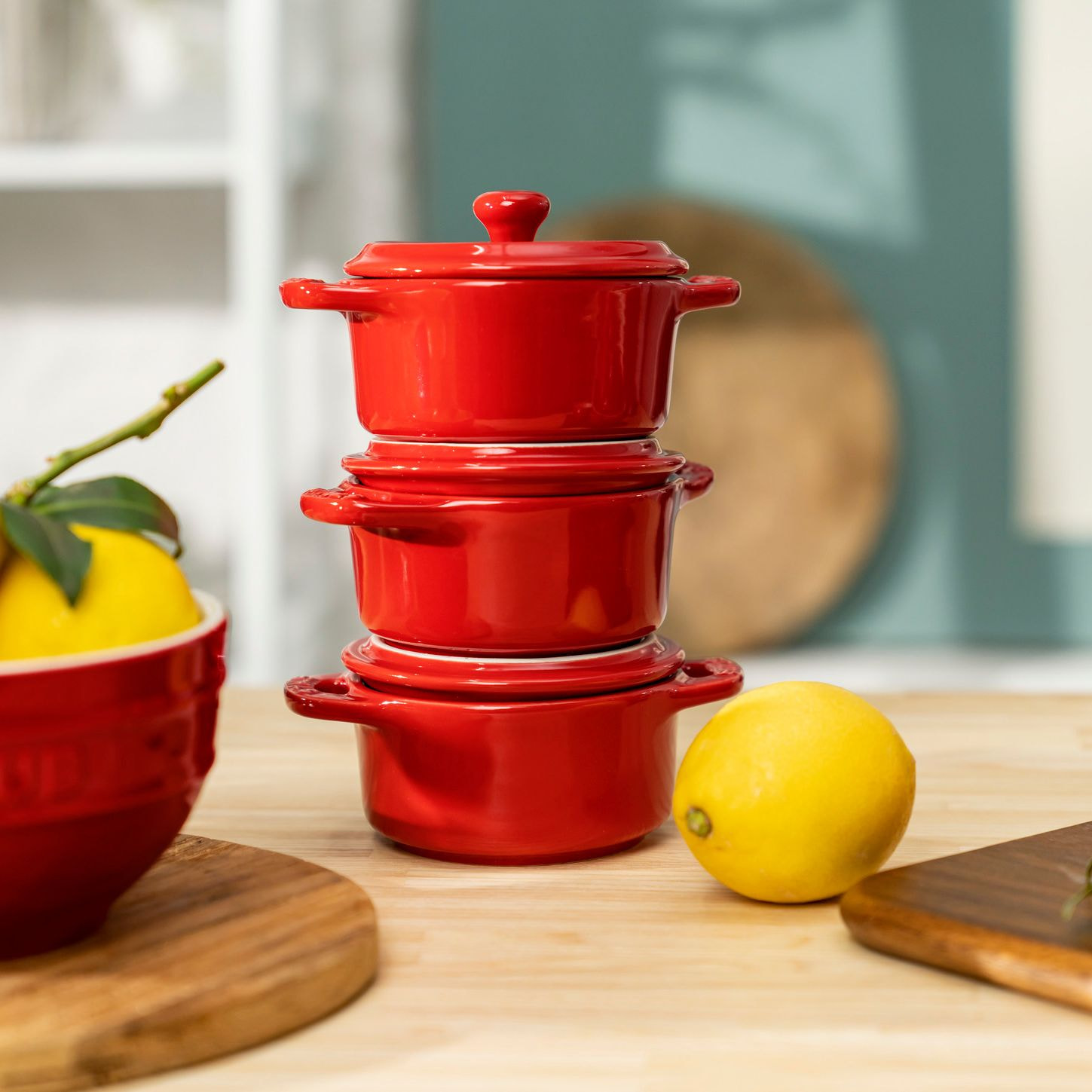 Set de Mini Cocotte. 4 pcs (x4 Mini Cocotte 10 cm). Cerise