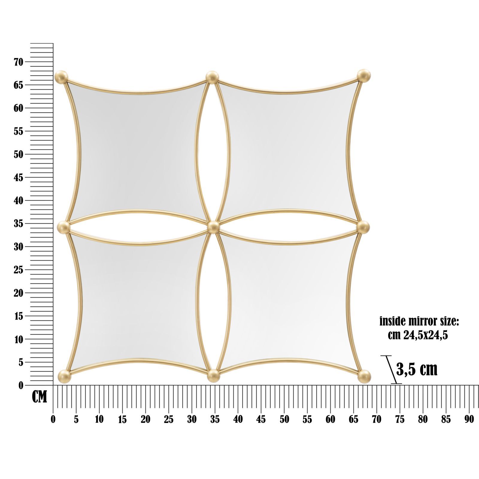 SPECCHIO DA MURO JALO CM 68X3,5X68