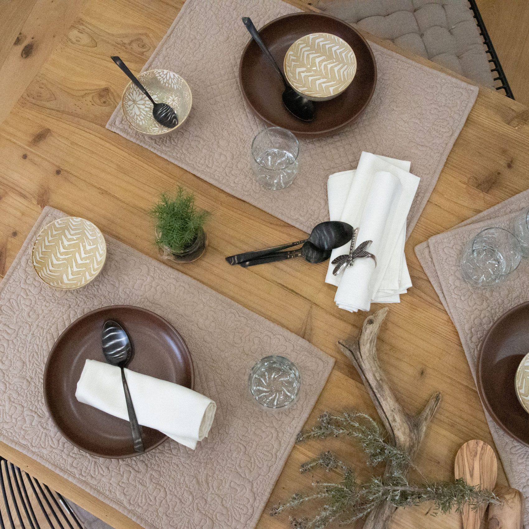 Set de table boutis - Naturel