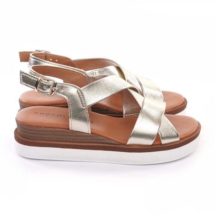 SANDALO ZEPPA INCROCIATO PLATINO