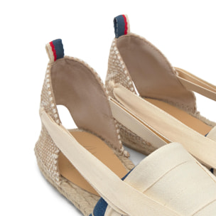 Alpargata plana embetada Norman en denim