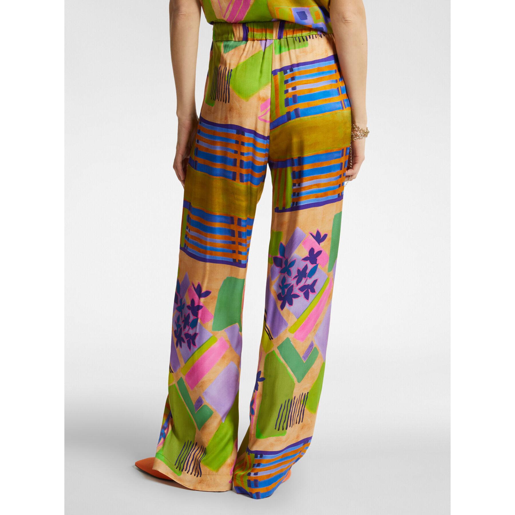 Elena Mirò - Pantalón recto estampado - Verde claro