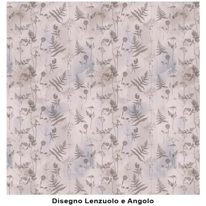 Lenzuolo superiore SOFFIONE BEIGE 100% Cotone e Made in Italy floreale natura