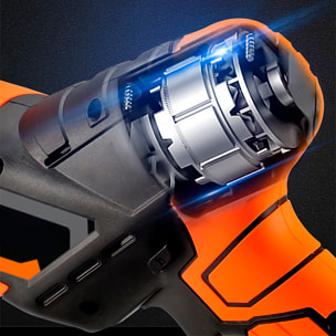 Sega a motore elettrico senza fili con 3000 rpm e batteria da 21V. Include 6 lame di diverse dimensioni per diversi tagli.